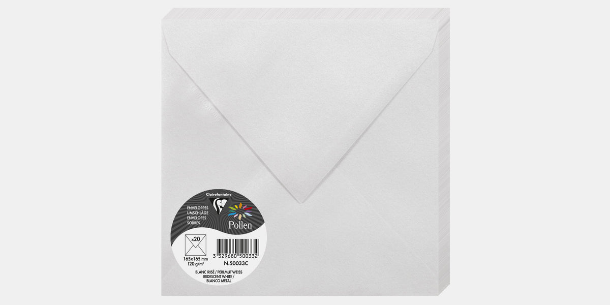 Enveloppe carrée blanche - 165 x 165 mm - sans fenêtre - fermeture