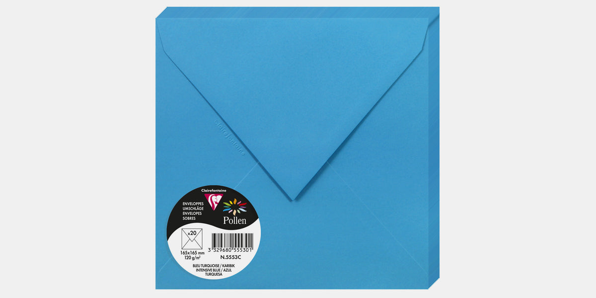 Enveloppe rectangle Bleu Layette - Creationata