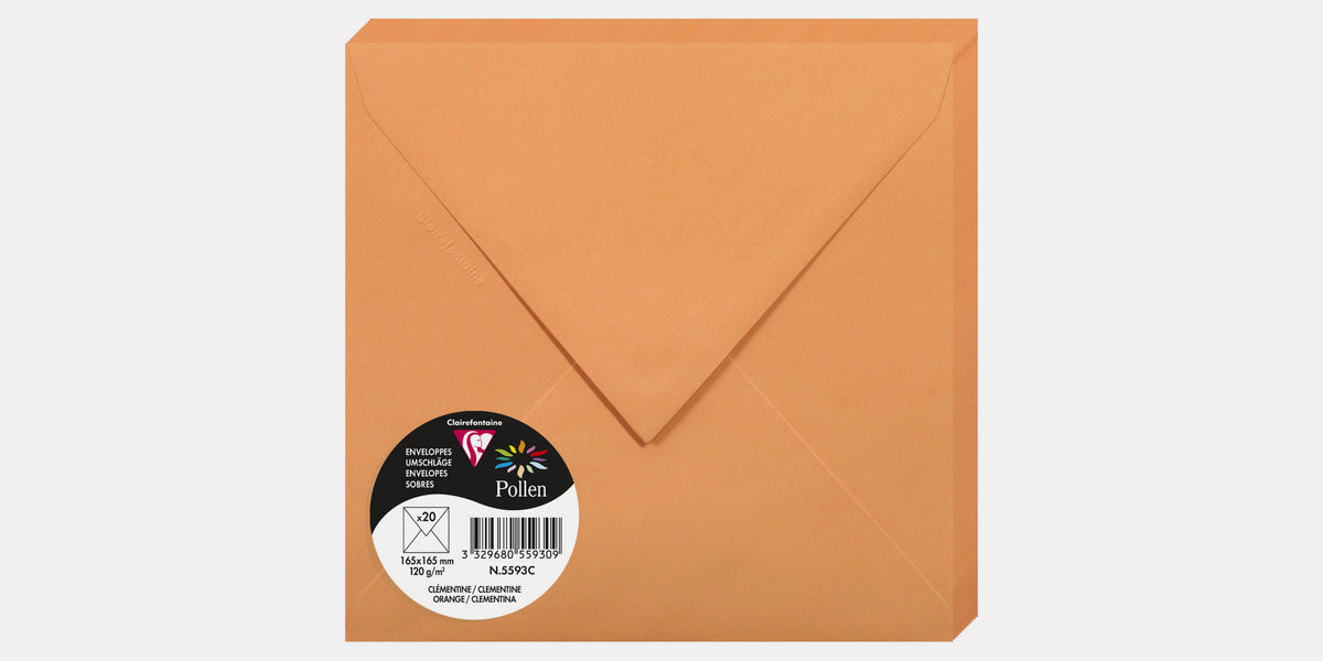 Enveloppes Clairefontaine Trophée orange vif 120g/m² 114 x 229 mm stripcol  mini