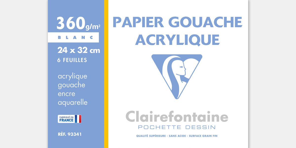 Pochette papier bristol extra 320g - 24x32 - Clairefontaine – L'Art du  Papier Paris