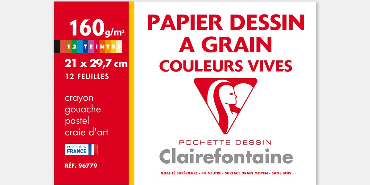 Clairefontaine papier couleur 160 g/m² A4 (250 feuilles) - rose  Clairefontaine