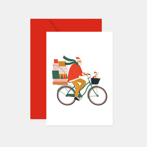 Carte Père Noël en vélo