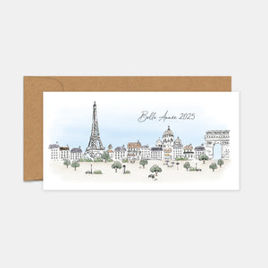 Carte de voeux paris aquarelle