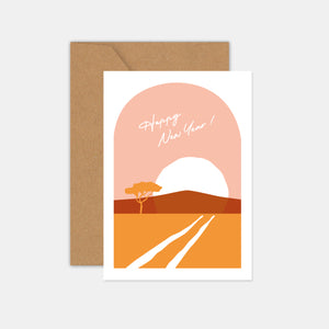 Personalized sunset greeting card