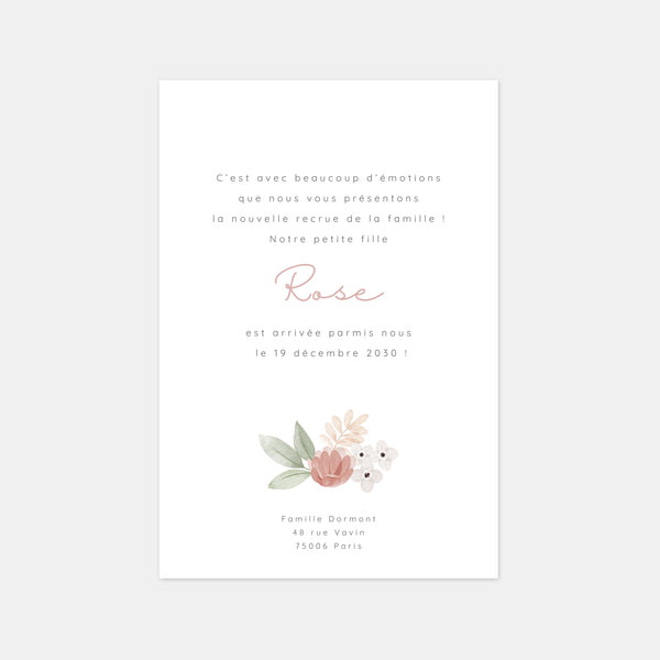 Mimosa flower birth announcement