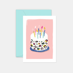 Birthday Card - Leopard Cake