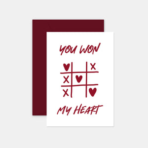 Tic-tac-toe hearts card