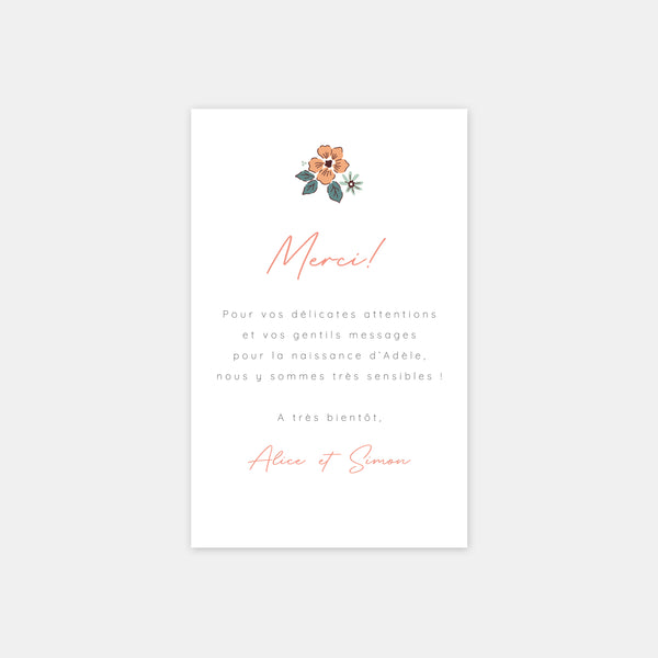 Liberty birth thank you card