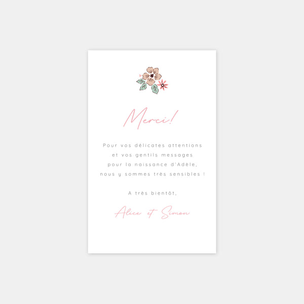 Liberty birth thank you card