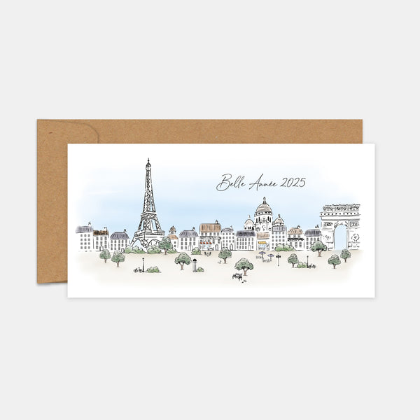 Personalized Paris watercolor greeting card