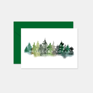 Carte de voeux personnalisée sapin aquarelle