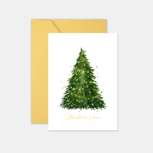 Personalized glittering tree greeting card