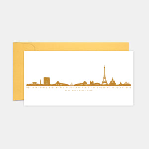 Personalisierte Paris-Skyline-Grußkarte