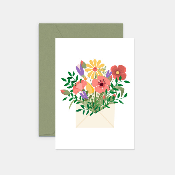 Carte enveloppe - bouquet de fleurs