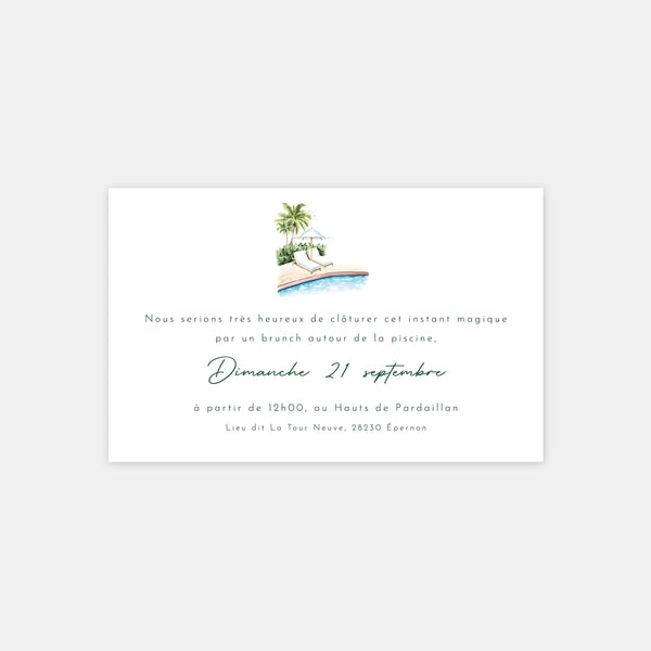 Carton invitation de mariage jardin aquarelle