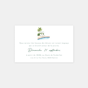 Watercolor Breton coast wedding invitation card