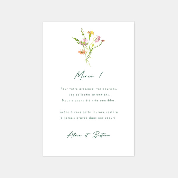 Watercolor Breton coast wedding thank you card