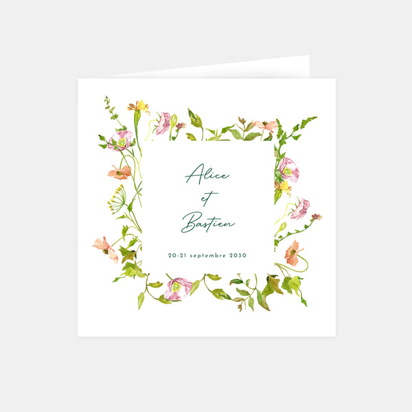 Faire-part de mariage jardin aquarelle