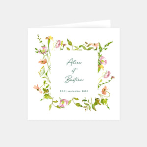 Faire-part de mariage jardin aquarelle