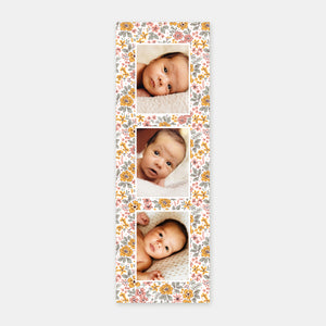 Liberty bookmark birth announcement