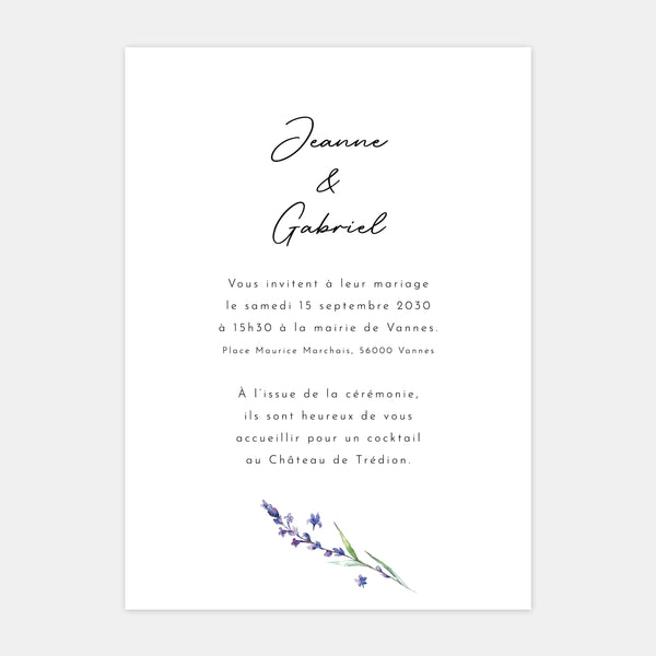 Wedding invitation Transparency Lavender