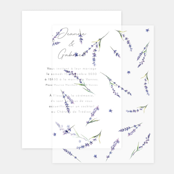 Wedding invitation Transparency Lavender