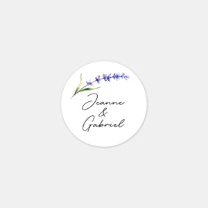 Personalized Lavender Wedding Stickers - 48ex