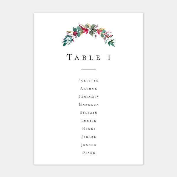 Watercolor Southern wedding table plan - 5ex