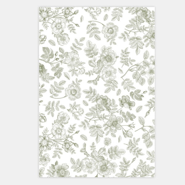 Florales Toile-de-Jouy-Pausblatt