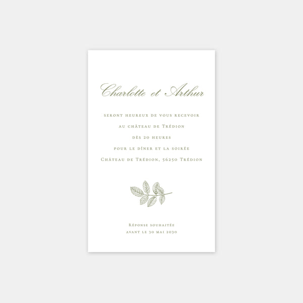 Carton invitation de mariage toile de Jouy florale