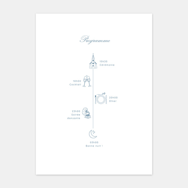 Faire-part de mariage toile de Jouy florale