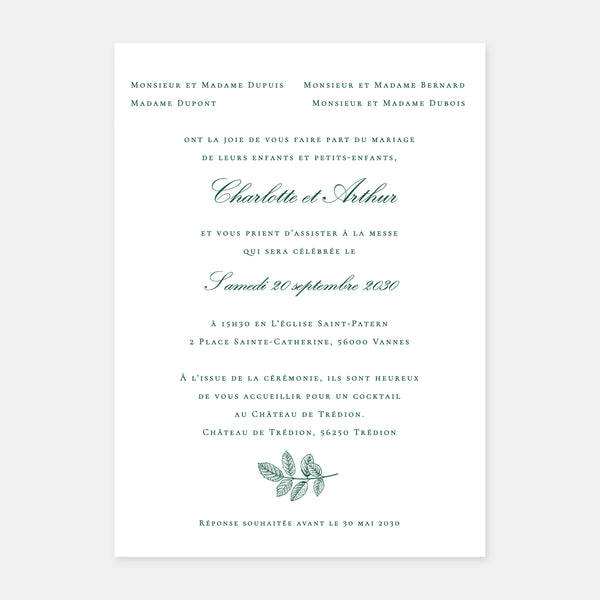 Floral toile de Jouy wedding invitation