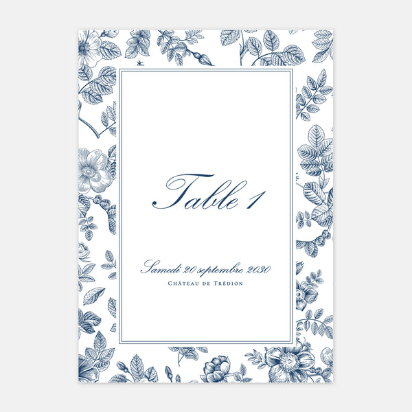 Floraler Toile de Jouy-Hochzeitstisch der Marke - 5x