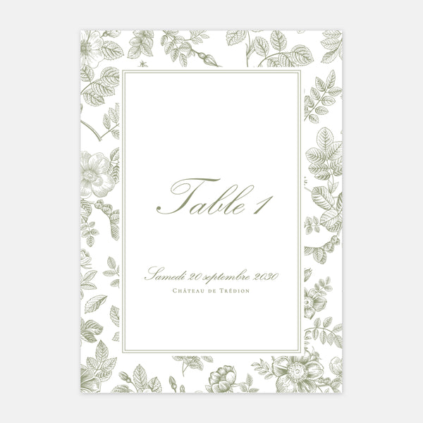 Floral toile de Jouy wedding table brand - 5ex