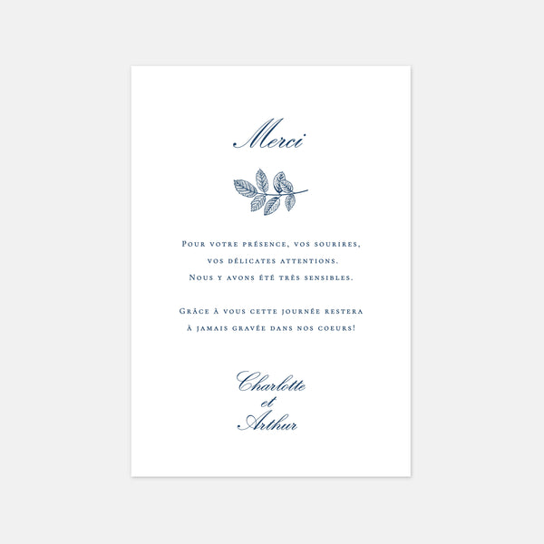 Olive branch wedding thank you card