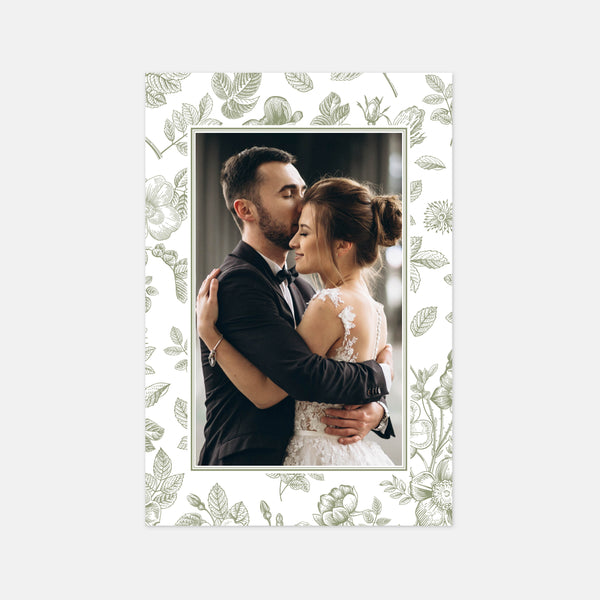 Olive branch wedding thank you card