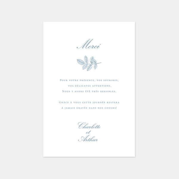 Olive branch wedding thank you card