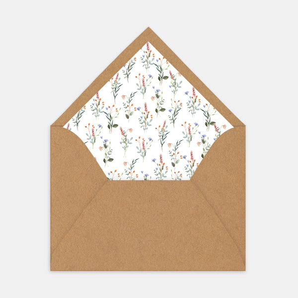 Envelope lining with rustic illustration - 50 copies