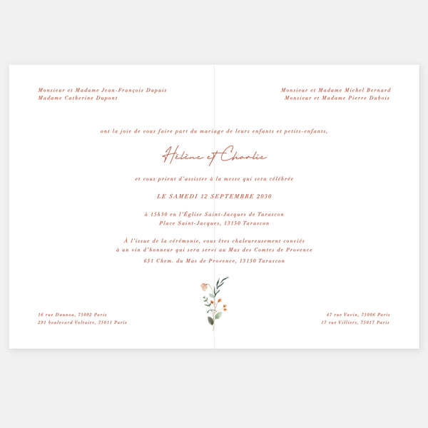 Country coat of arms wedding invitation