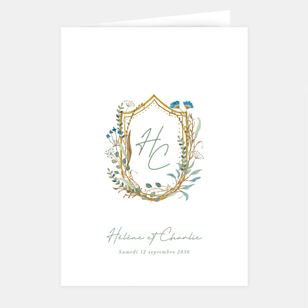 Country coat of arms wedding invitation