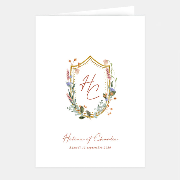 Country coat of arms wedding invitation