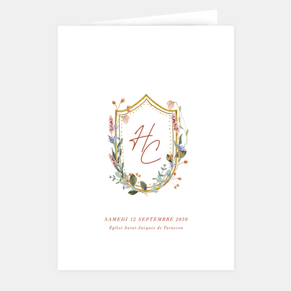 Country coat of arms wedding booklet