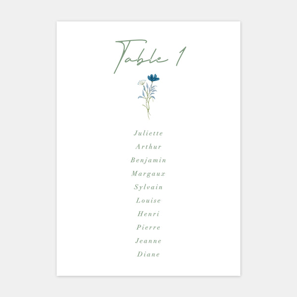 Plan de table de mariage blason champêtre - 5ex