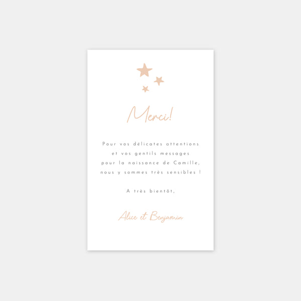 Star Rain Birth Thank You Card