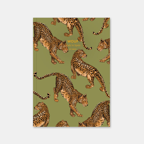 A5 Leopard Olive Notebook