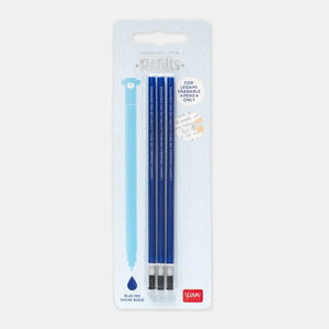 Recharges pour stylo encre gel effaçable - bleu