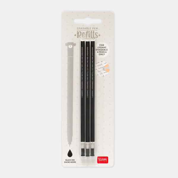 Recharges pour stylo encre gel effaçable - noir