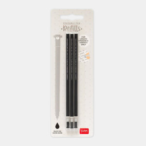 Recharges pour stylo encre gel effaçable - noir