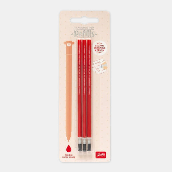 Recharges pour stylo encre gel effaçable - rouge