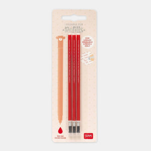 Recharges pour stylo encre gel effaçable - rouge